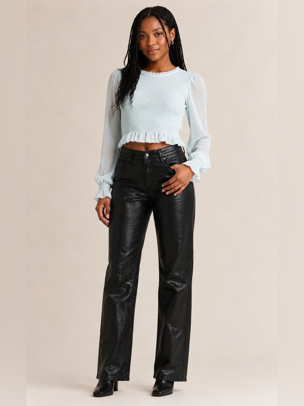 Aritzia Wilfred Tempest Smocked Blouse Size M NWT Deadstock